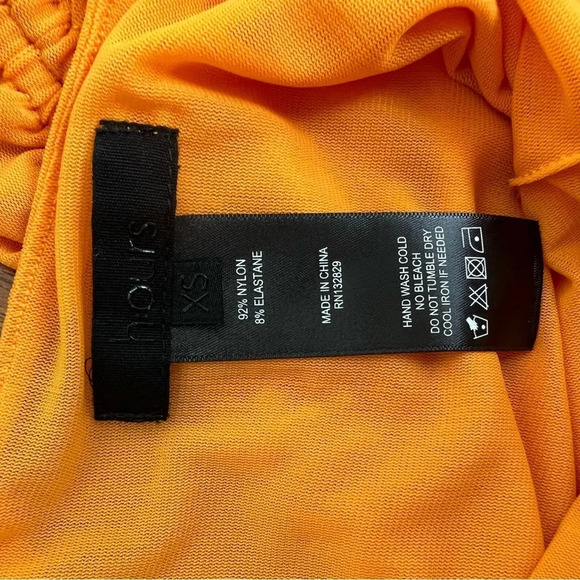 h:ours Revolve Rocket Orange Mesh Mini Dress Size XS - Picture 6 of 6